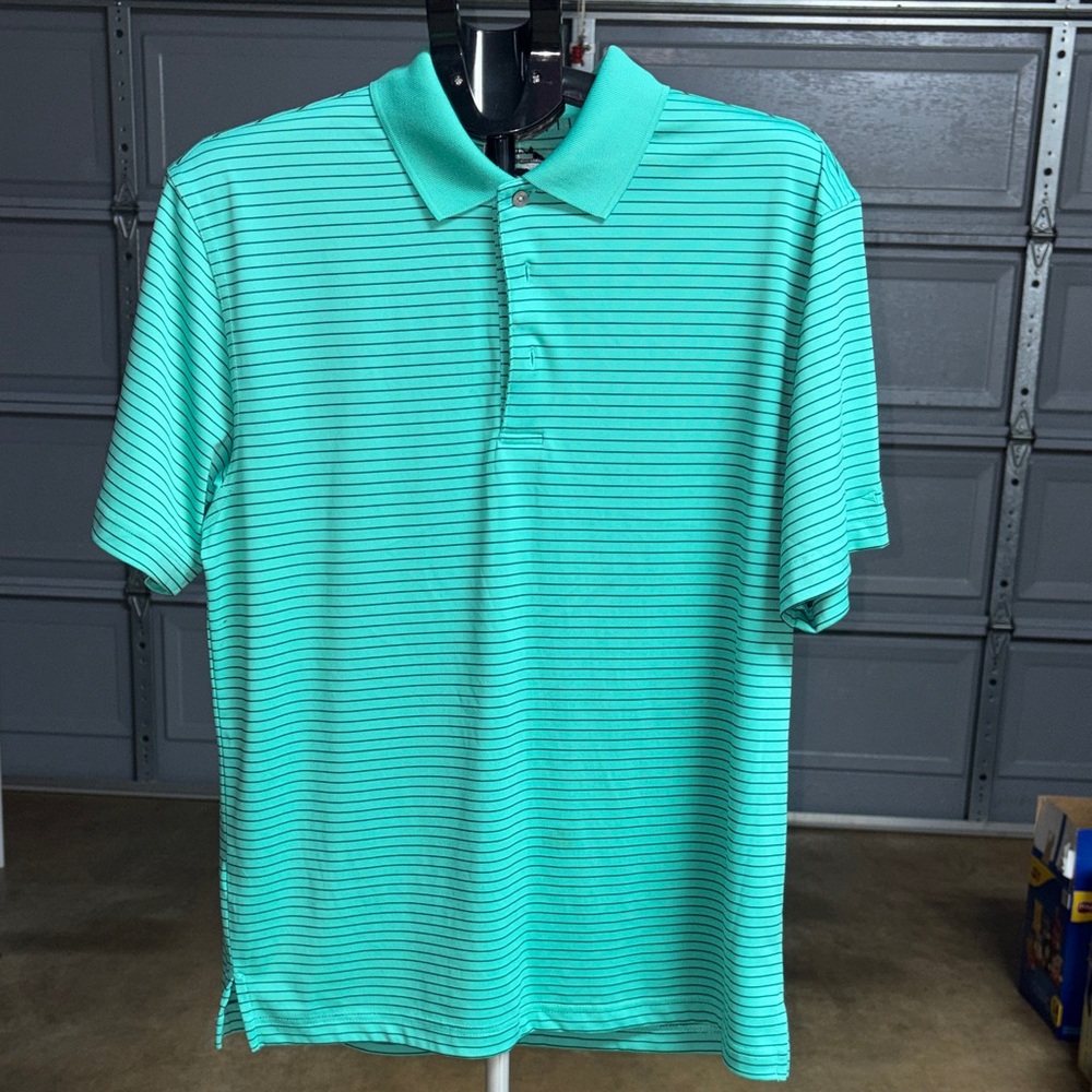 Men's Striped Polo Shirt - Green
